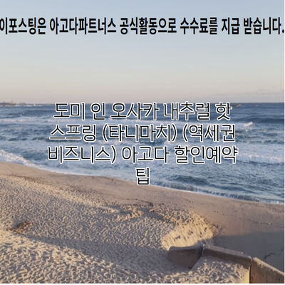 도미 인 오사카 내추럴 핫 스프링 (타니마치) (역세권 비즈니스) 아고다 할인예약 팁