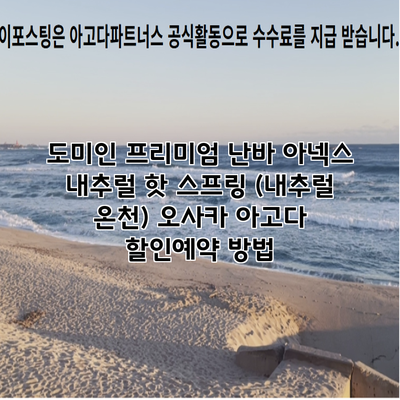 도미인 프리미엄 난바 아넥스 내추럴 핫 스프링 (내추럴 온천) 오사카 아고다 할인예약 방법