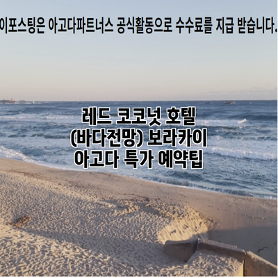 레드 코코넛 호텔 (바다전망) 보라카이 아고다 특가 예약팁