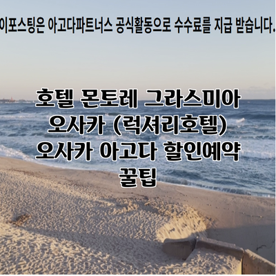 호텔 몬토레 그라스미아 오사카 (럭셔리호텔) 오사카 아고다 할인예약 꿀팁