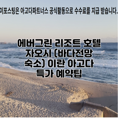 에버그린 리조트 호텔 자오시 (바다전망 숙소) 이란 아고다 특가 예약팁
