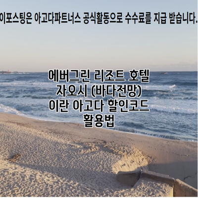 에버그린 리조트 호텔 자오시 (바다전망) 이란 아고다 할인코드 활용법