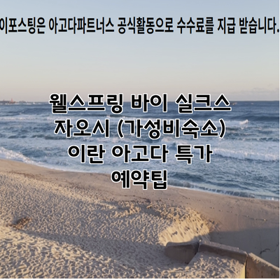 웰스프링 바이 실크스 자오시 (가성비숙소) 이란 아고다 특가 예약팁